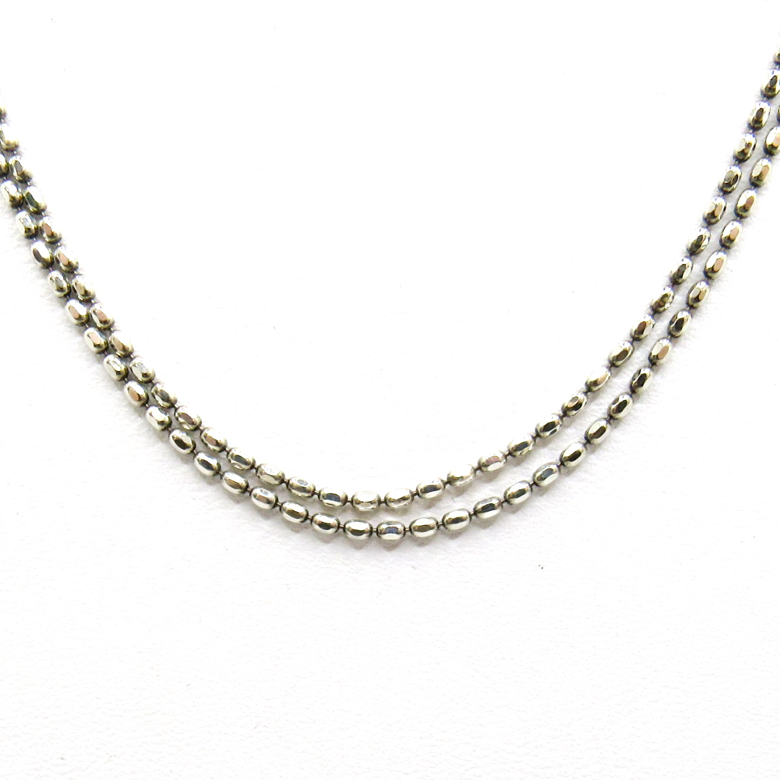 VINTAGE STERLING SILVER 925 SILPADA CHARM BEADED STATION 32″ 1.5 MM NECKLACE