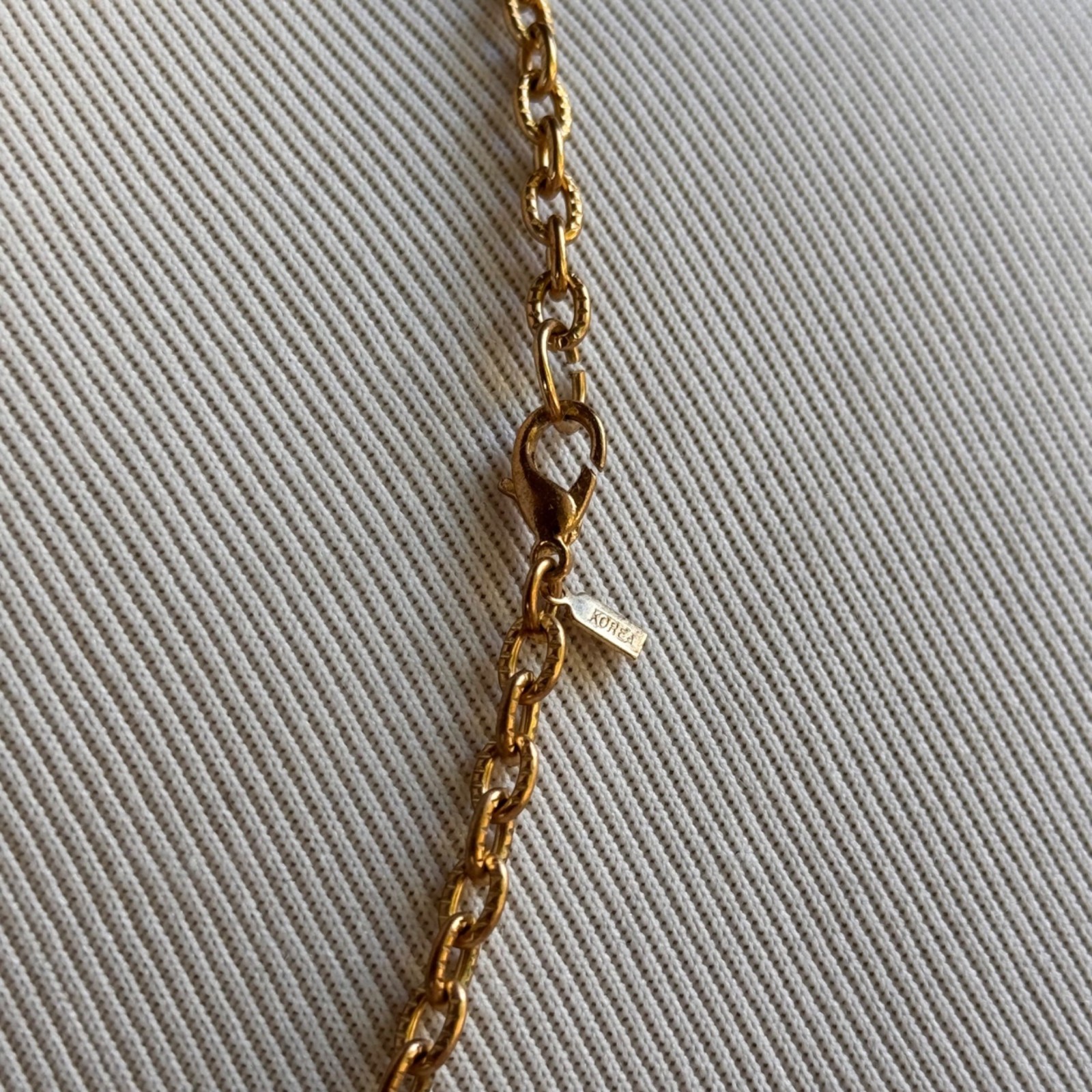 Gold Tone 31 Inch Chain-Link Necklace 1980s Lobster Claw Clasp Stamped Korea Vtg