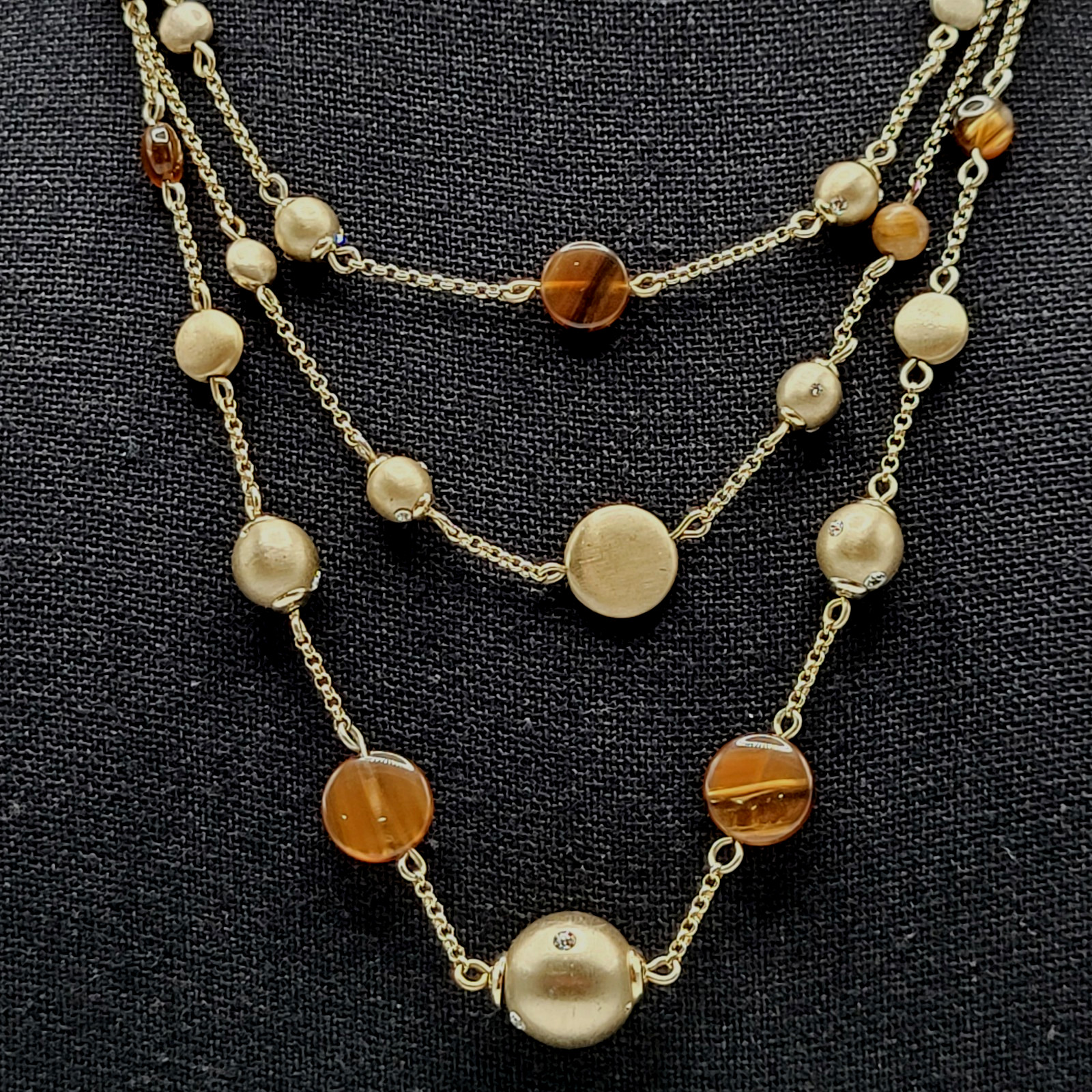 Monet Multi Strand Layer Floating Necklace Festoon Vintage Necklace 16 Inch
