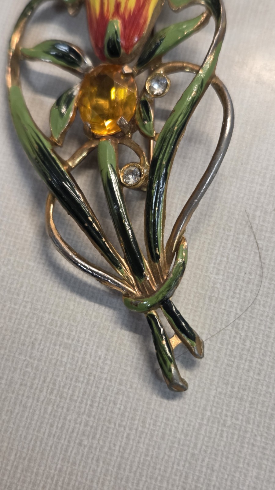 Vintage 1930s-1950s Large Sun Flower Brooch Pin