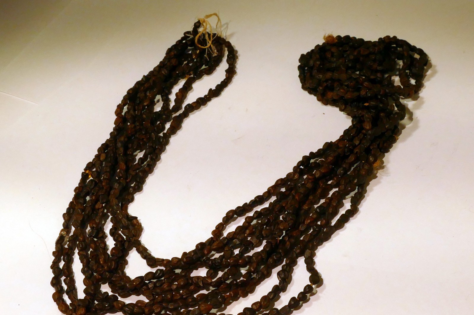 Multi-Strand Brown Seed Bead Necklace Dark Brown Vintage South West USA