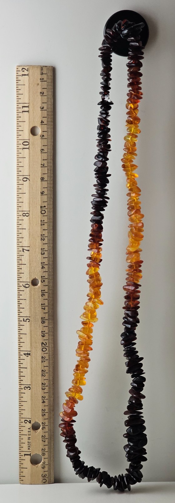 Vintage Genuine Baltic Honey Gold Brown Blk Amber Chip Necklace 28 Inch 3 Color