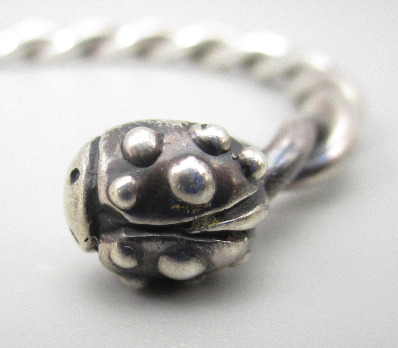 UNUSUAL DIAN MALOUF STERLING SILVER LADYBUG CUFF BRACELET