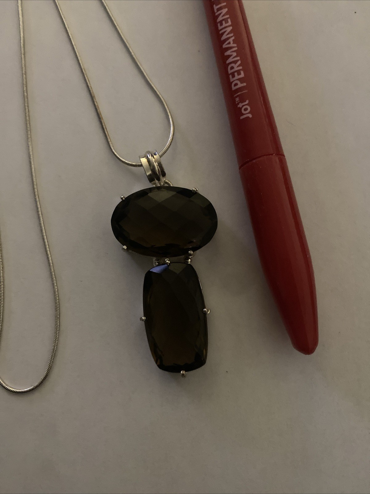 925 Sterling Silver Smoky Quartz Pendant