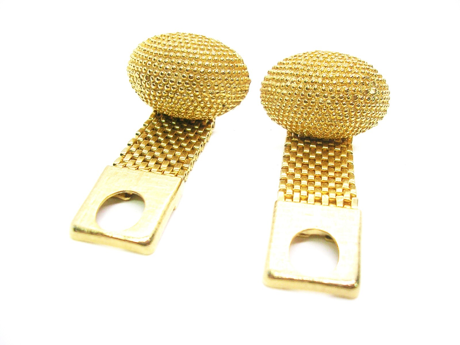 Vintage Mesh Wrap Cufflinks gold tone classic HADLEY Formal Shirt Accessory