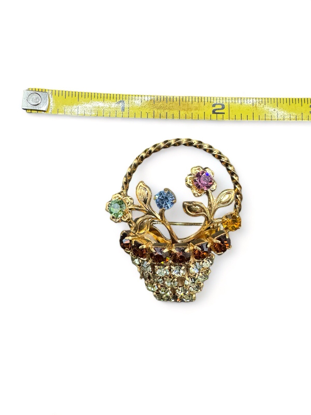 Vintage Mother’s Gold-Tone And Rhinestone Hearts And Flowers Brooches