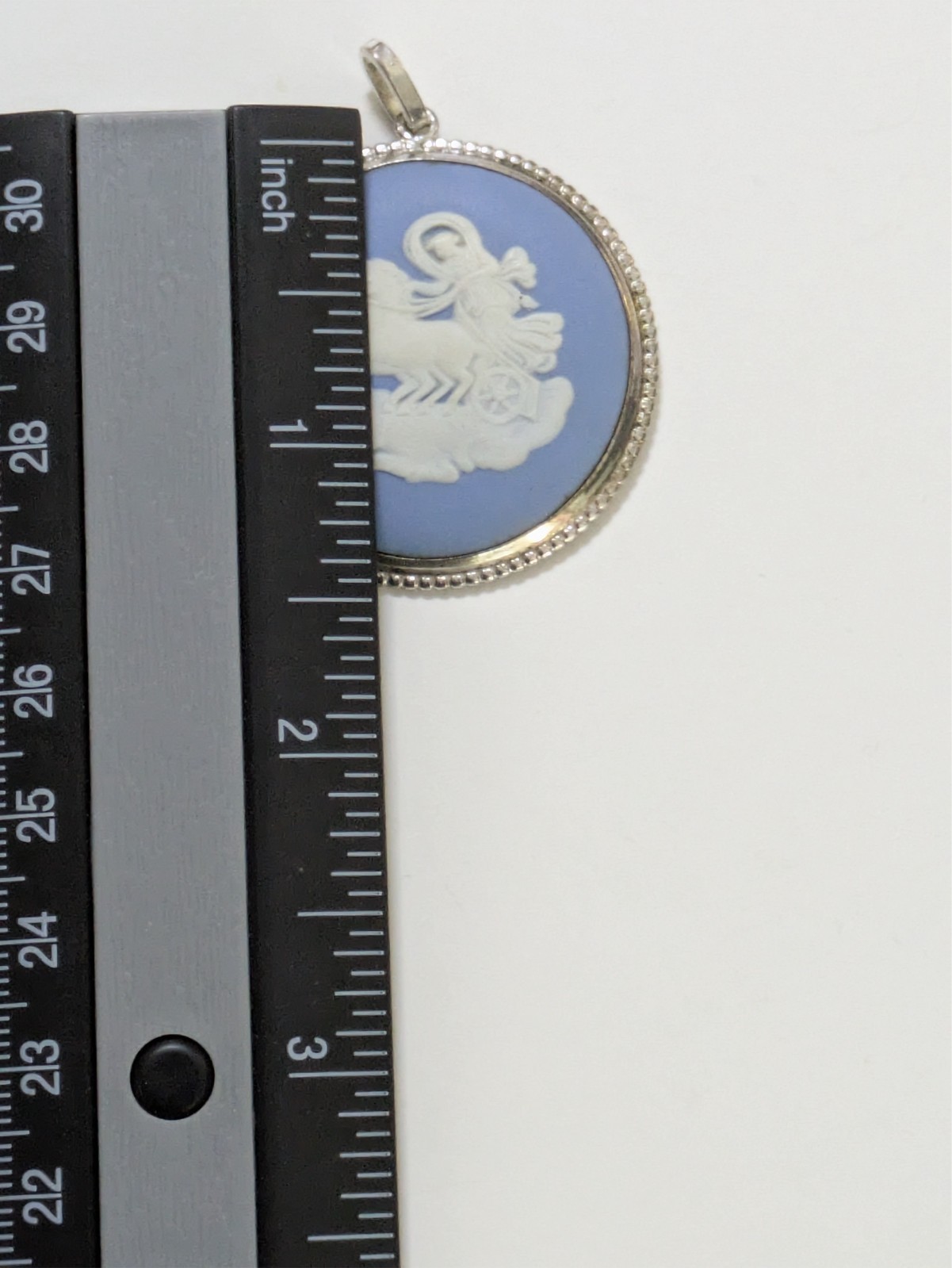 Wedgwood Cameo Pendant Horse & Chariot # B67 Sterling Silver England VINTAGE