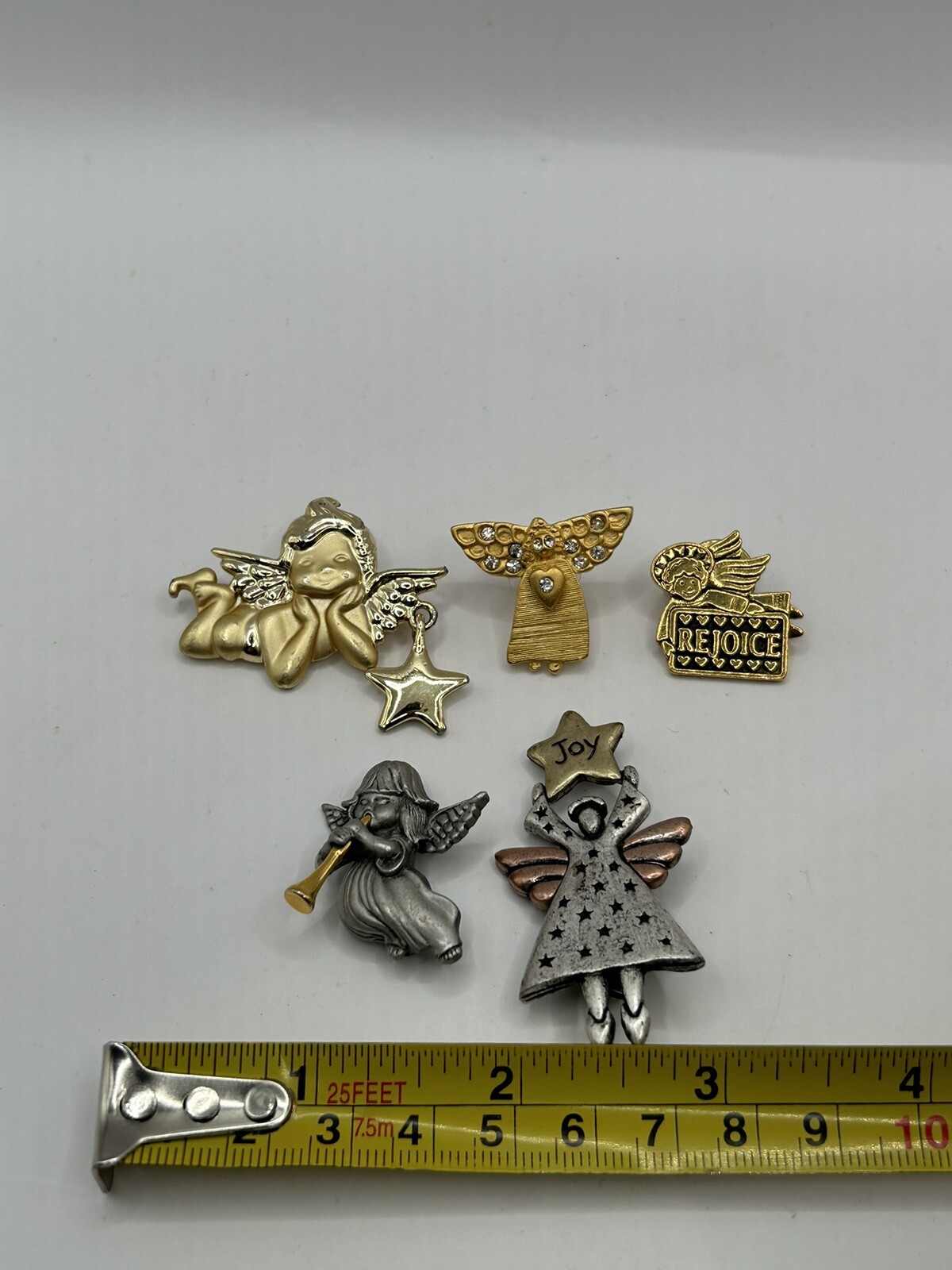 Vintage Angel Pin Brooch Lot – Gold Tone, Pewter, Daria, Norma Jean