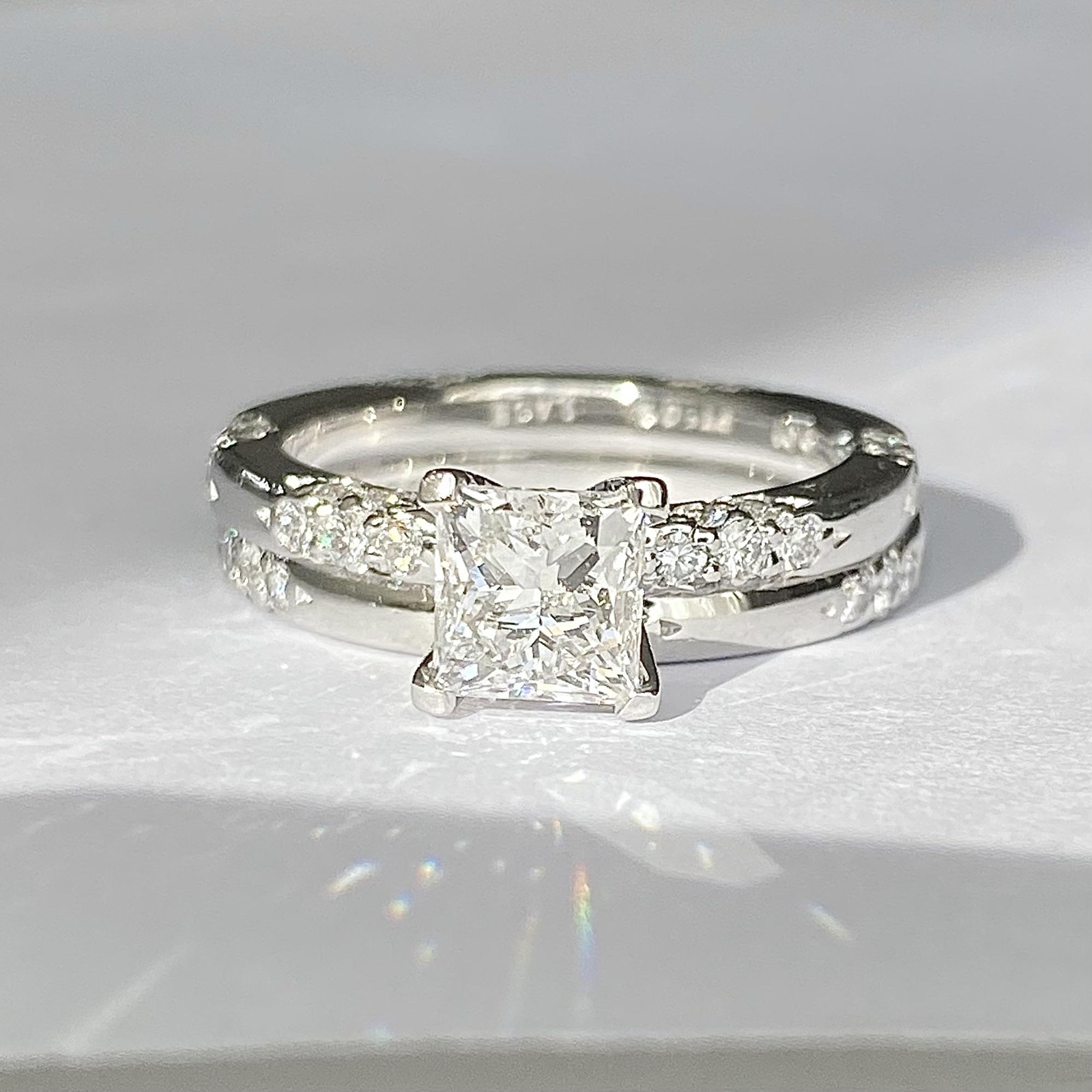 Michael Barin in Platinum Diamond Ring Set 12G GIA SI2