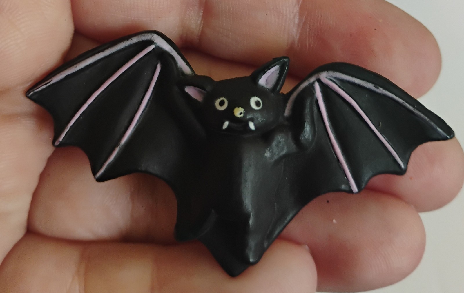 Fun World PIN Halloween Vintage Black BAT & Hallmark Ghost Holiday Brooch Lot