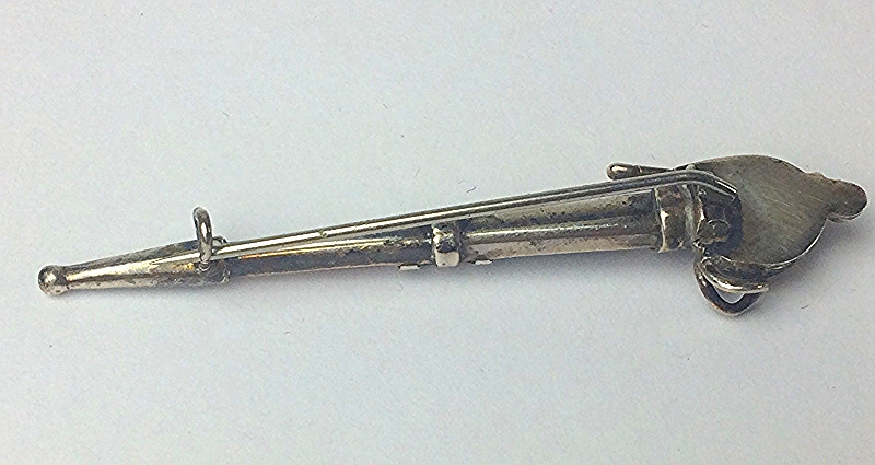 Antique Victorian Scottish agate , bloodstone & Sterling Silver sword brooch