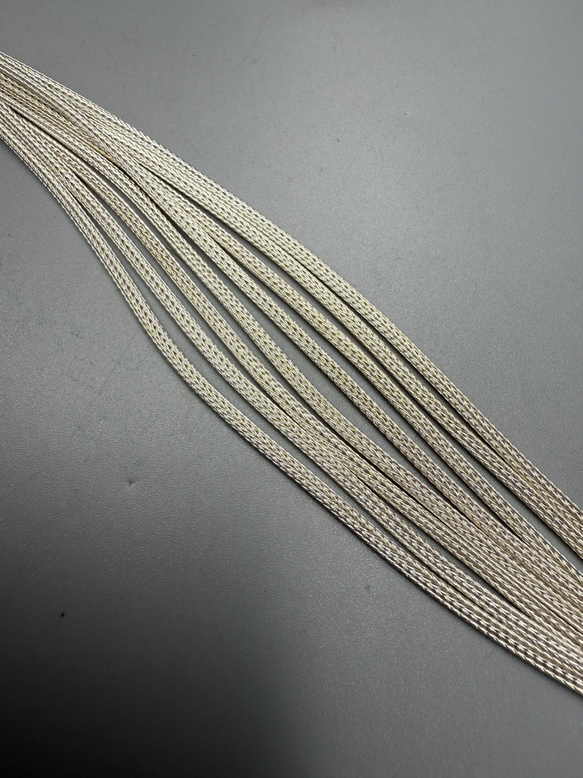 925 Sterling Silver Necklace Woven Knot Eight Strand Wheat Chain 16” 50g Choker