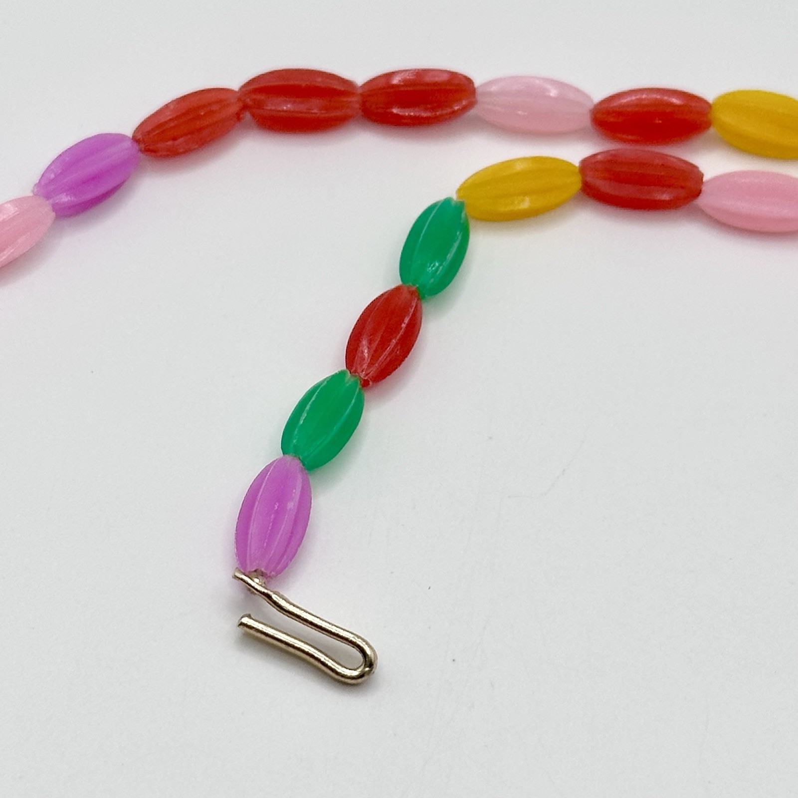 Vintage Multicolor Plastic Bead Necklace Fruit Theme 16” 19” Set Of 2 Read