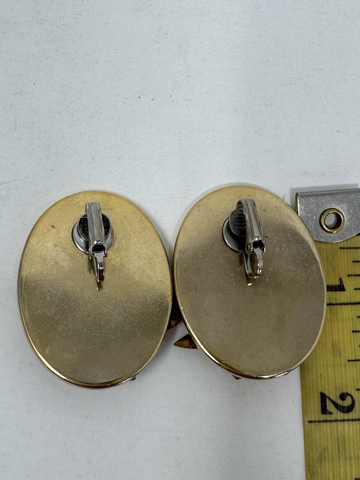 Vintage Mid-Century Lucite Clip-On Earrings BOLD Amber & Gold Tone 1950s Retro