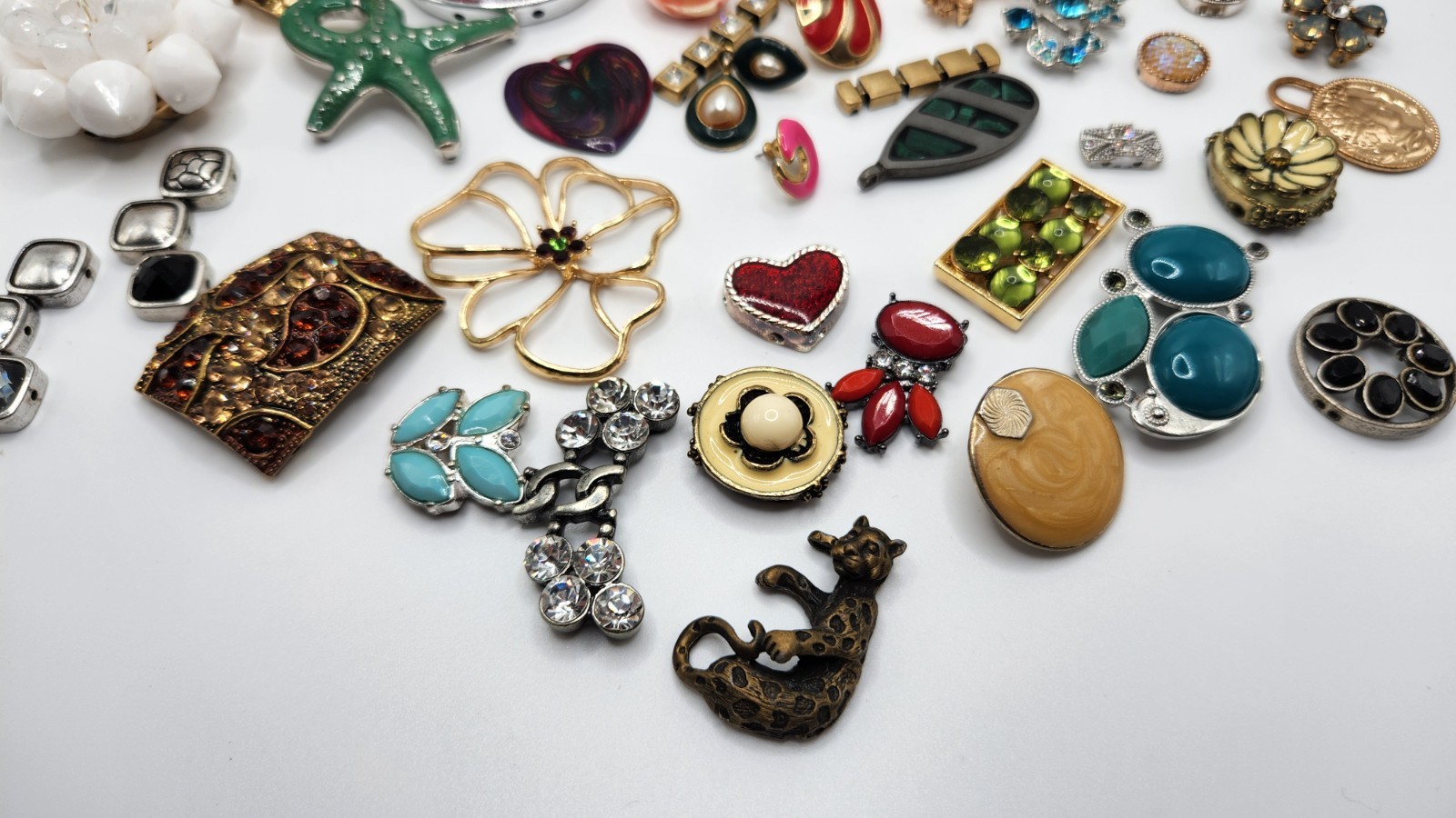 Craft Jewelry Pieces Junk Drawer Lot 50 Different Pieces