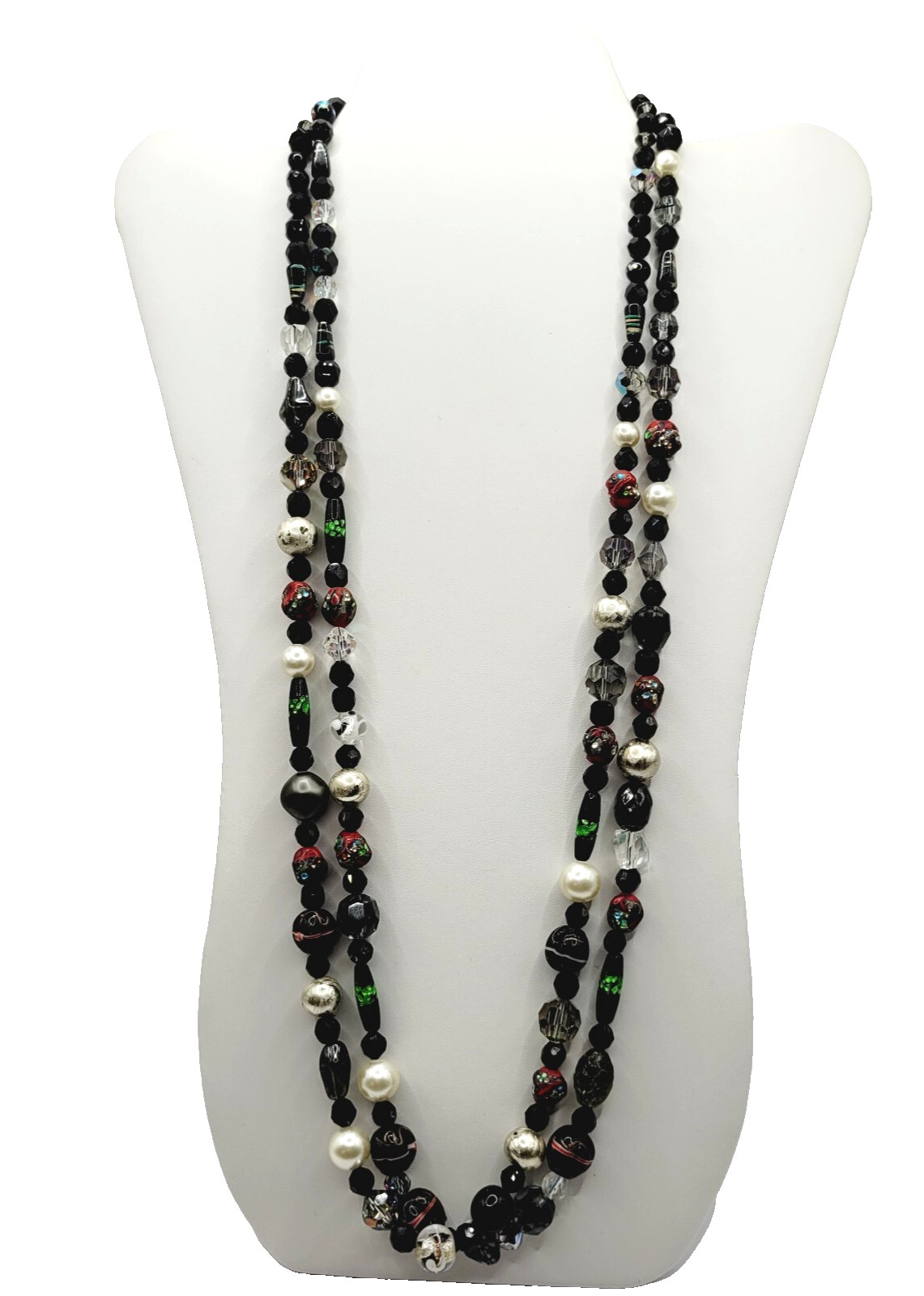 Art Glass Bead Strands Multi Color Style Foil Venetian Lampwork Crystal Necklace