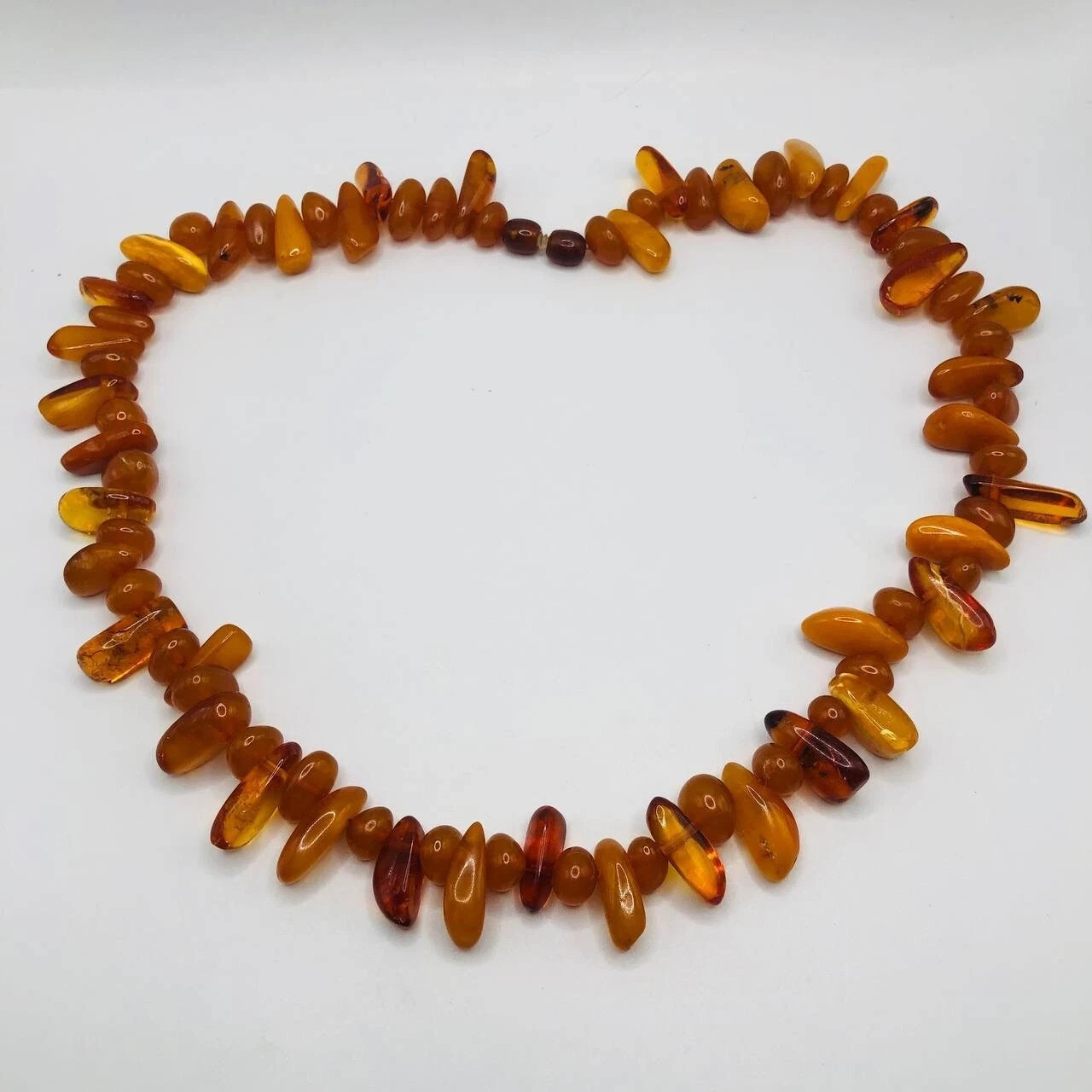 Ukrainian Butterscotch Genuine Amber Beads Necklace 44g 20″ length