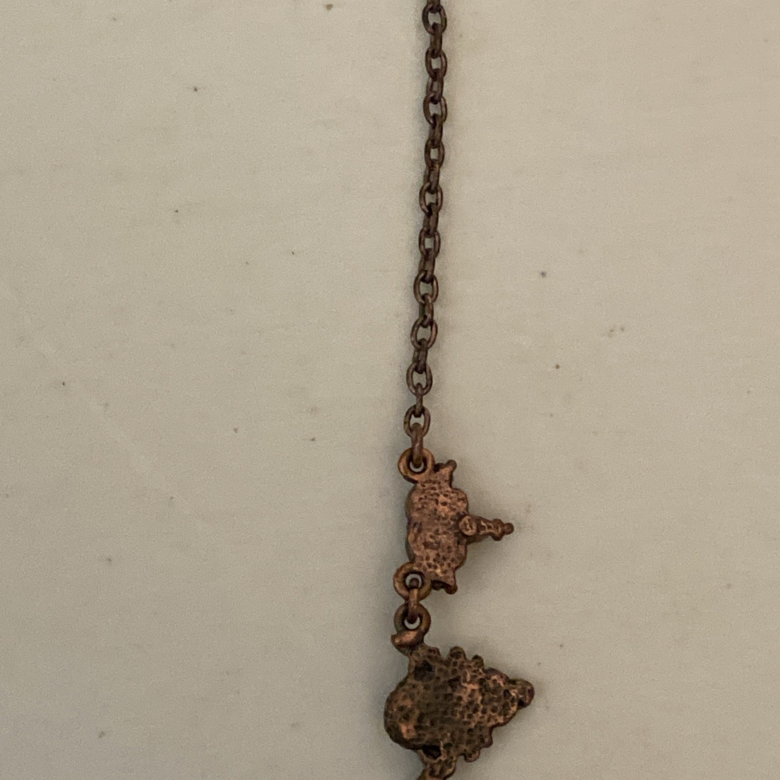Copper Toned Vintage Necklace topaz colored stones