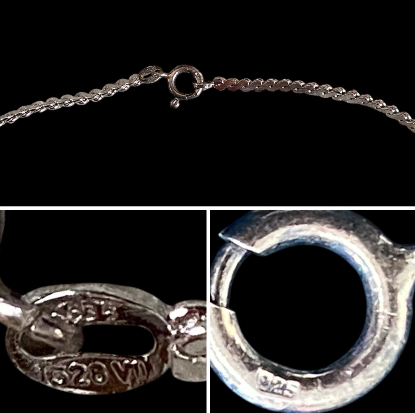 Vintage European Silver(835) Blue Stone Necklace 16.5in