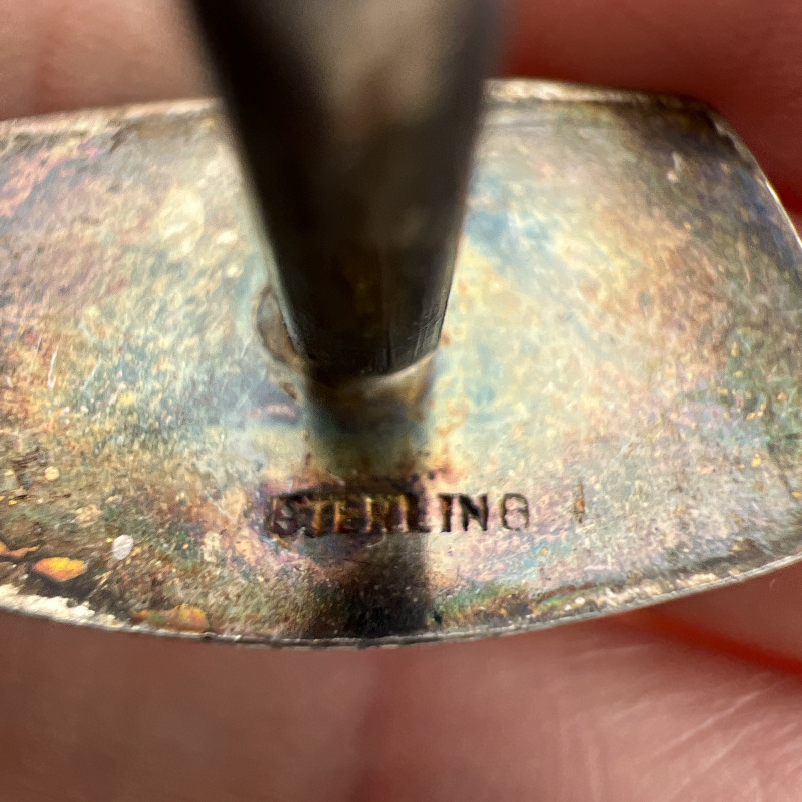 Vintage 1950s 1960s Men’s Silver Cufflinks – Etched Foliate Design A-53
