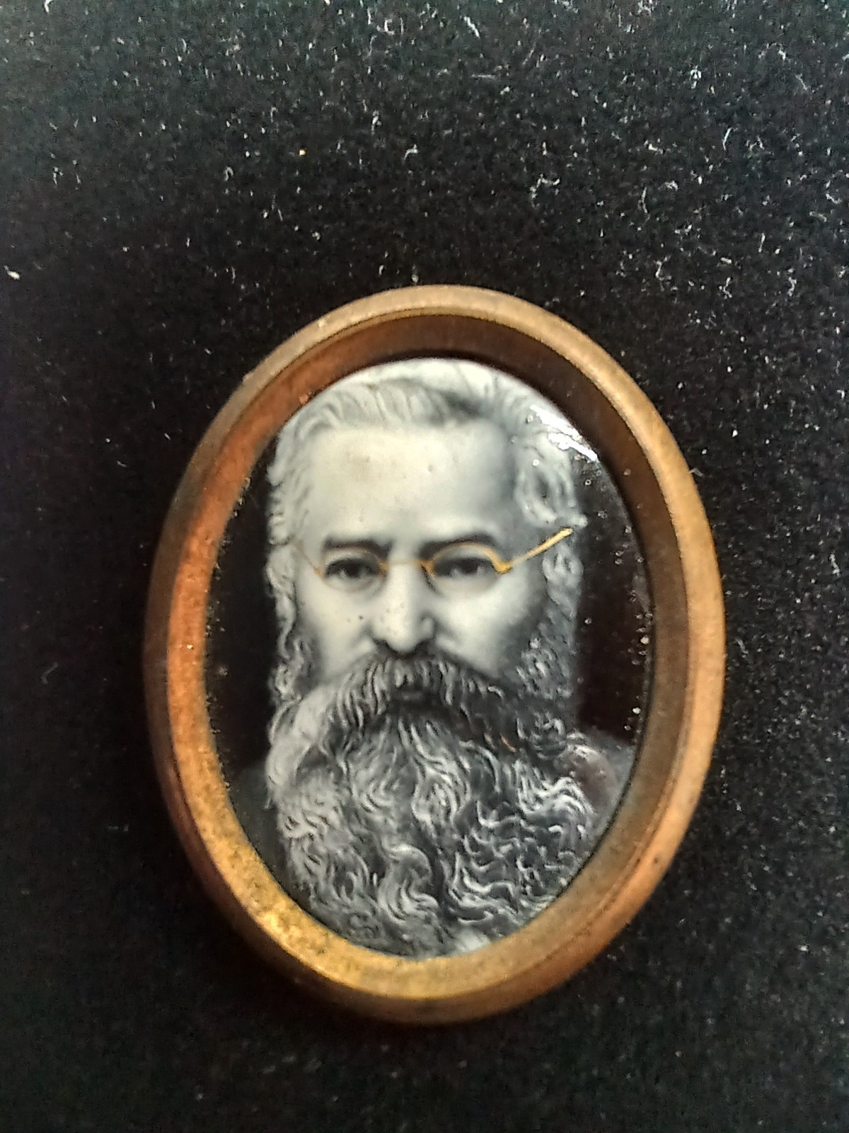 Early Original Amazing Enamel Art Portrait Medallion Brooch Pendant