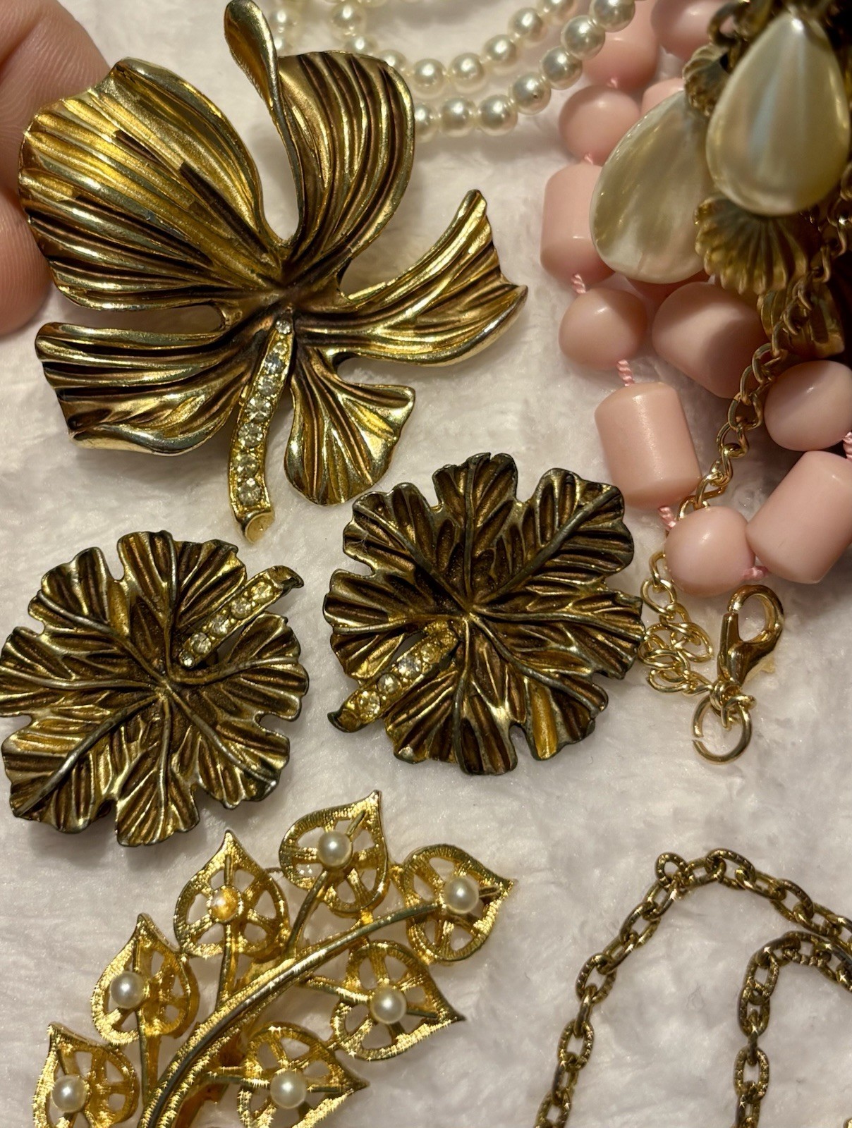 Romantic Estate Jewelry Lot Chest Sterling Gold Filled Pearls Hollycraft 1928