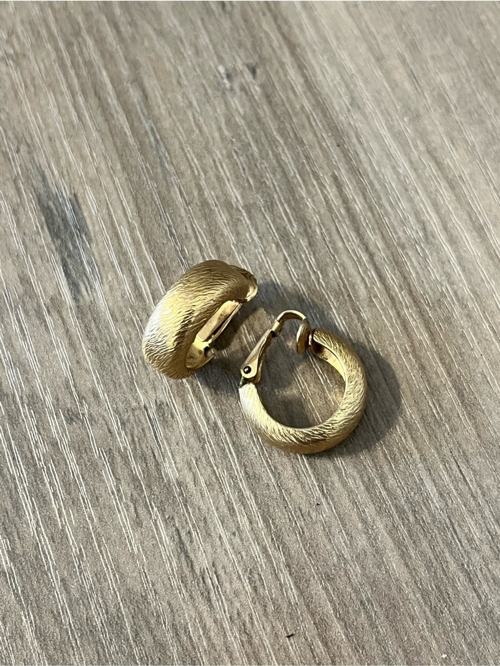 Vintage Hoop Clip-On Earrings Lot of 4 Gold Tone 2 Signed Avon Textured MCM