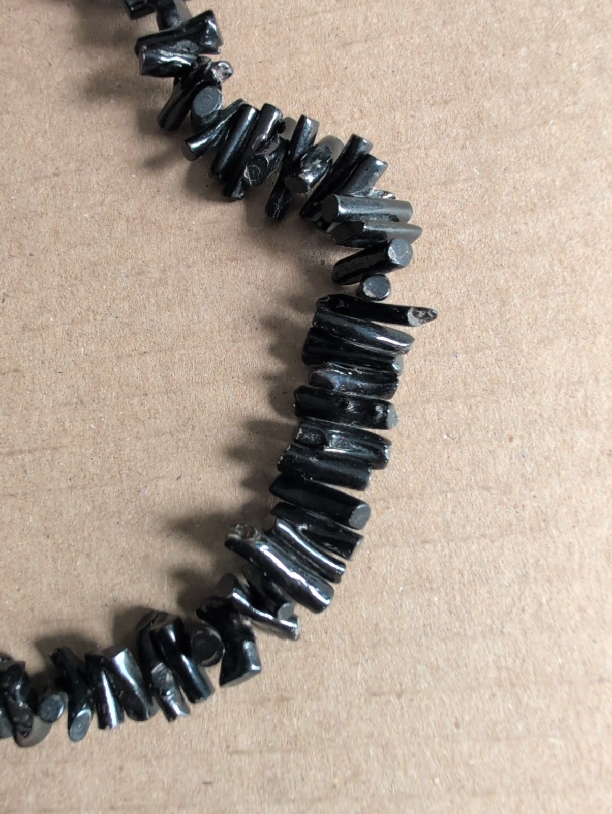 Vintage Black Coral Necklace Hawaii 17.5″