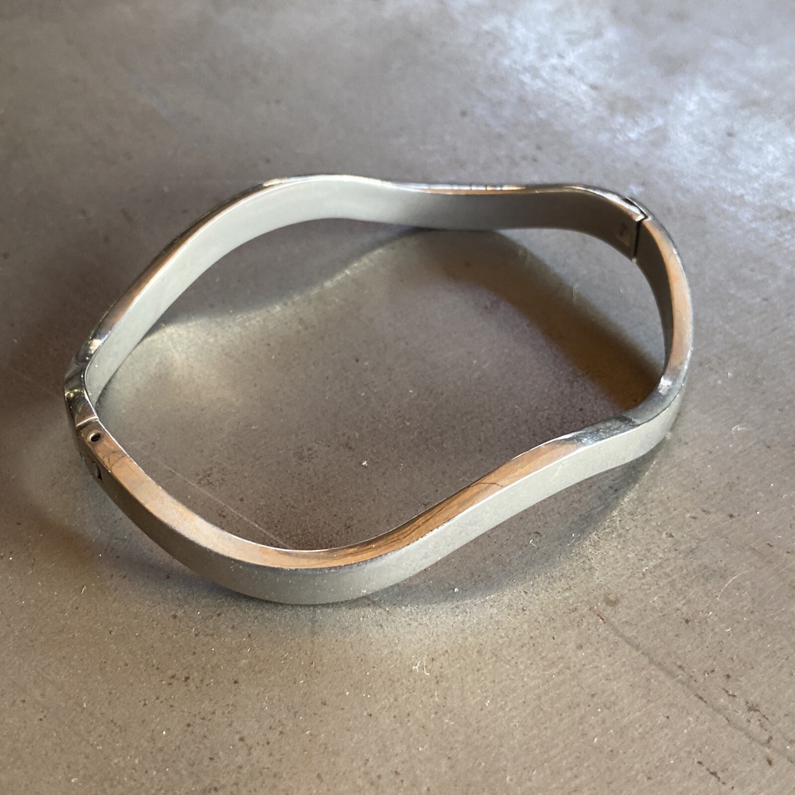 Vintage Mexico Wave Bangle Bracelet 925 Sterling Silver