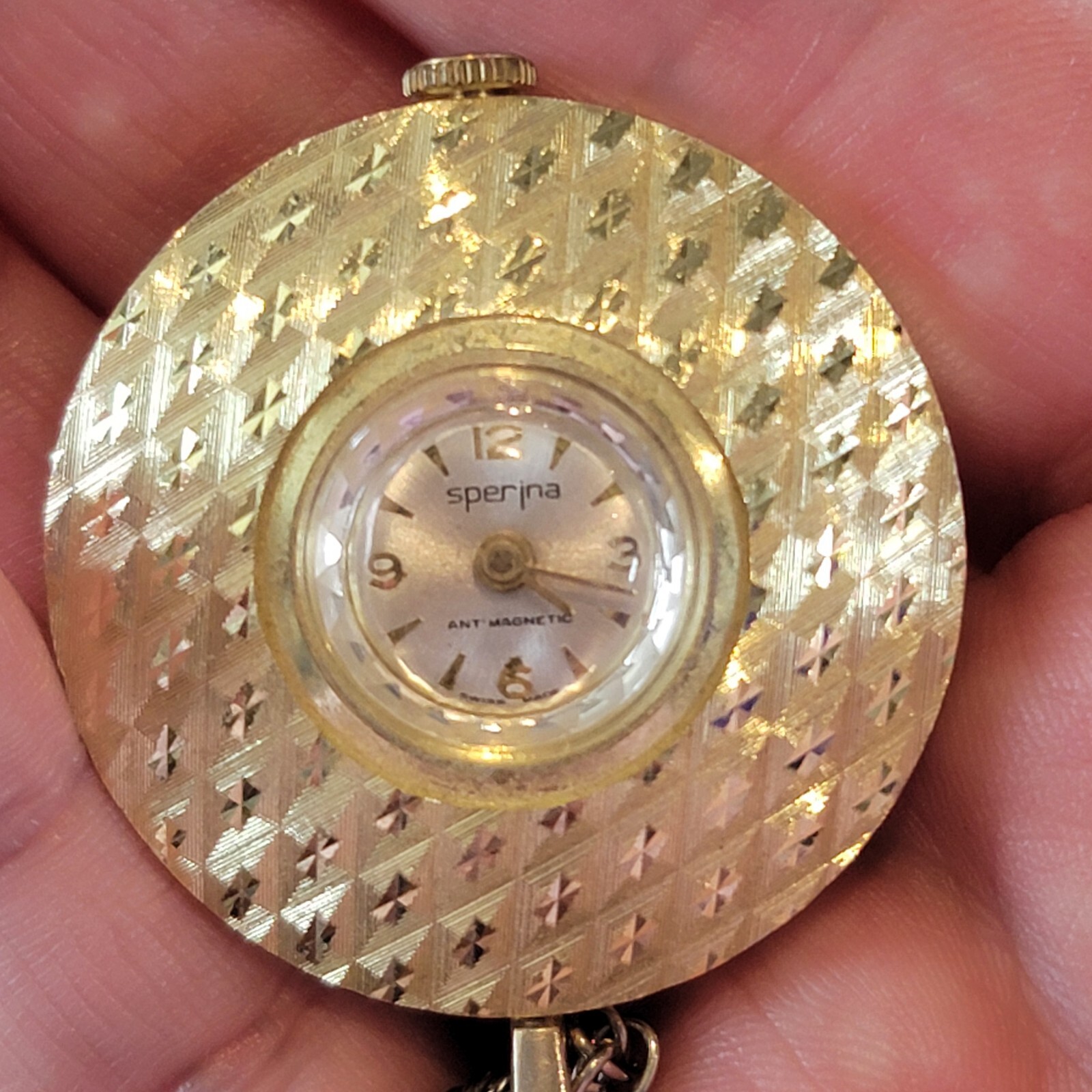 Sperina Swiss Antimagnetic Manual Winding Chain Watch – Needs Repair Not Running
