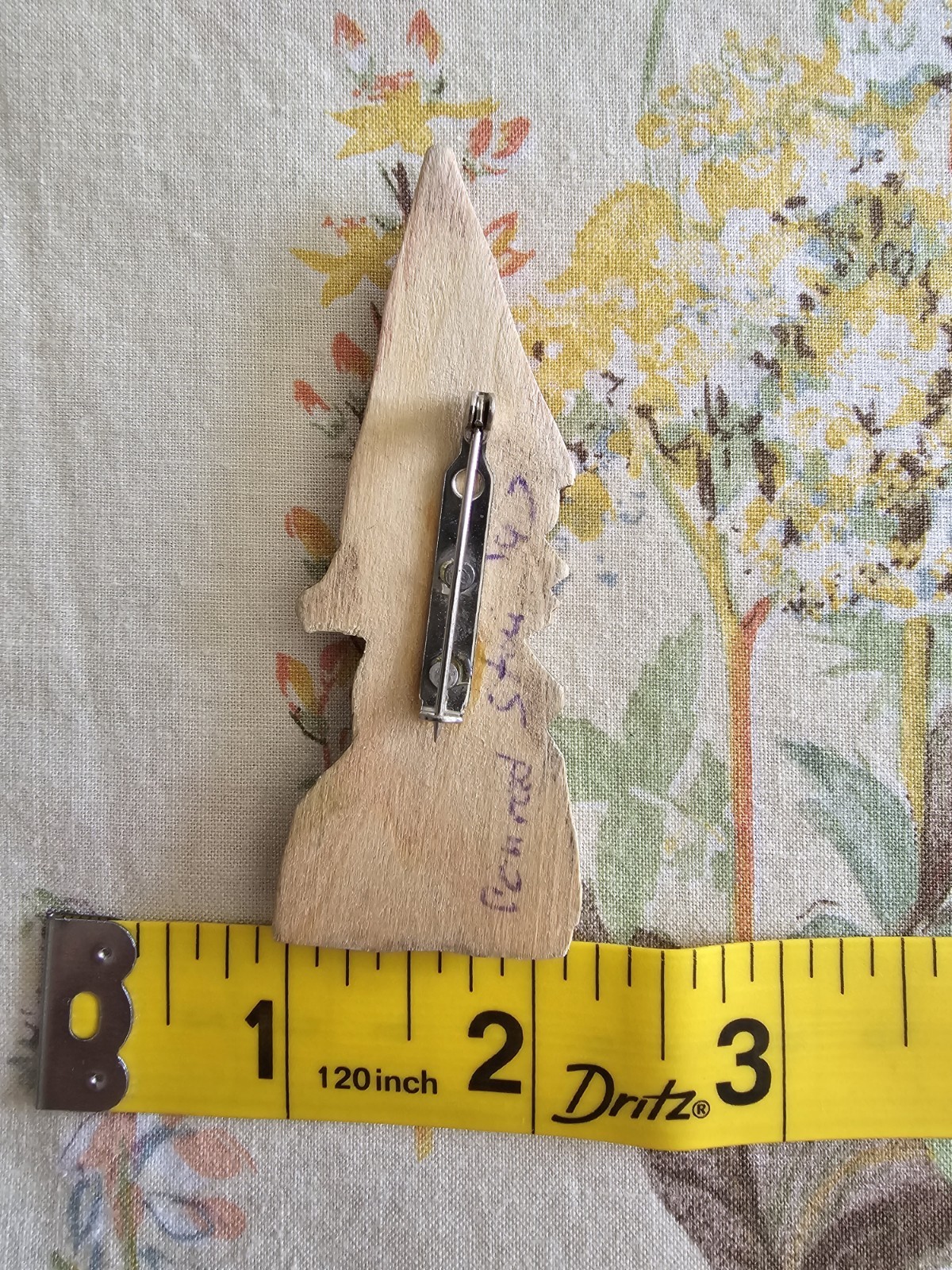 Vintage Gnome Brooch Wooden Handmade Whimsical Fairycore Cottagecore Forest