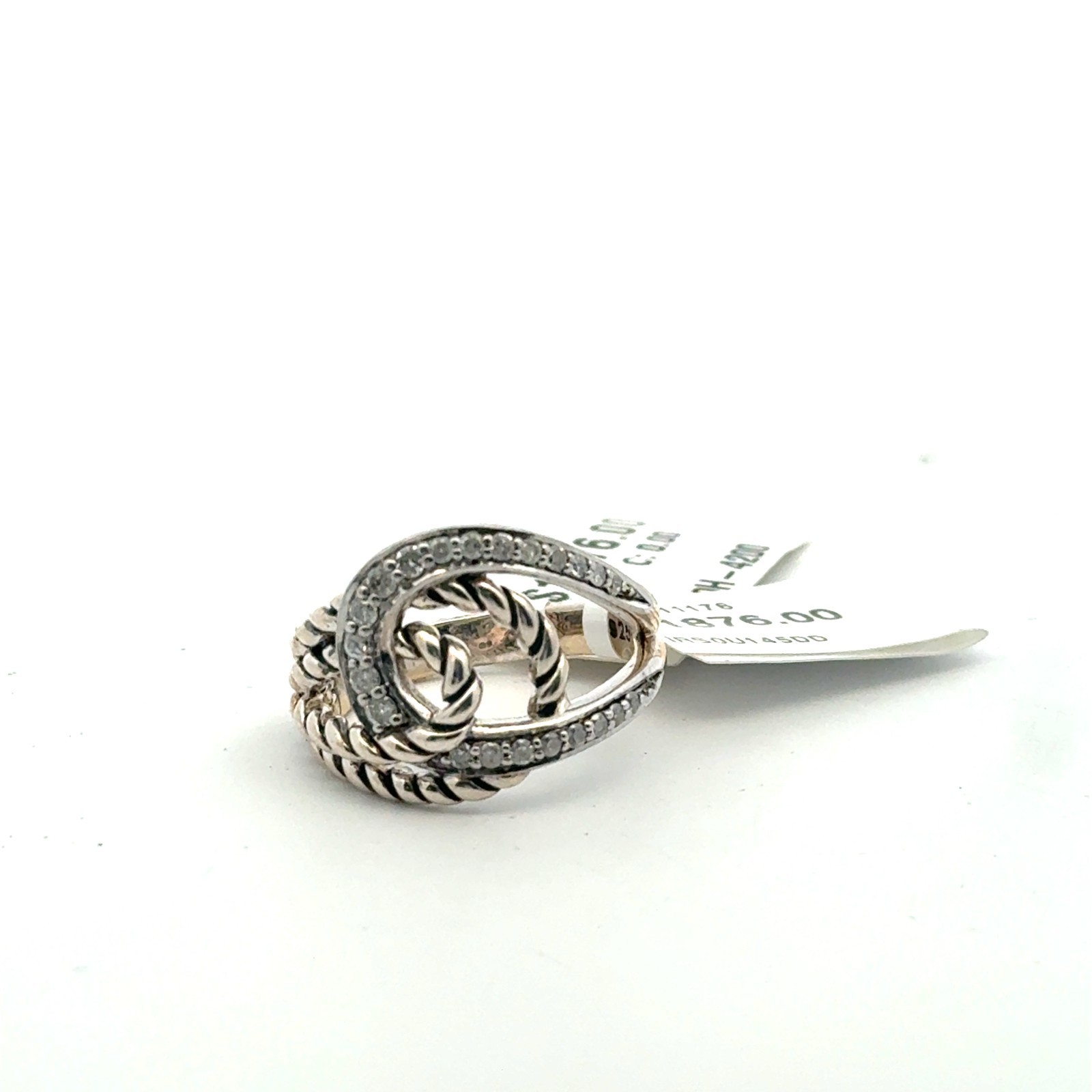 NIB EFFY sterling silver and 0.35ct diamond ring size 6.75 $1876 retail