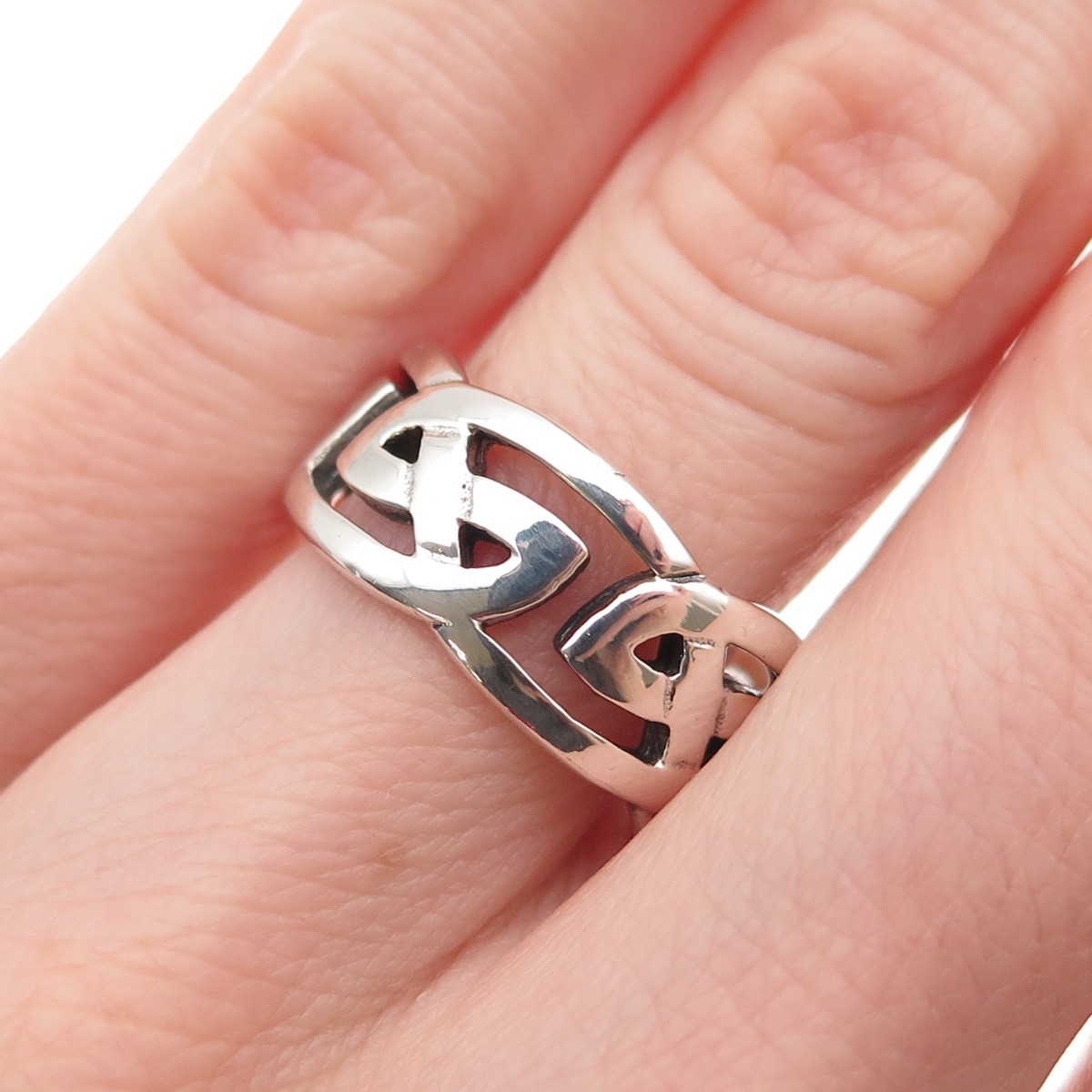 Kit Heath 925 Sterling Silver Vintage 1997 Celtic Knot Oxidized Ring Size 6.25