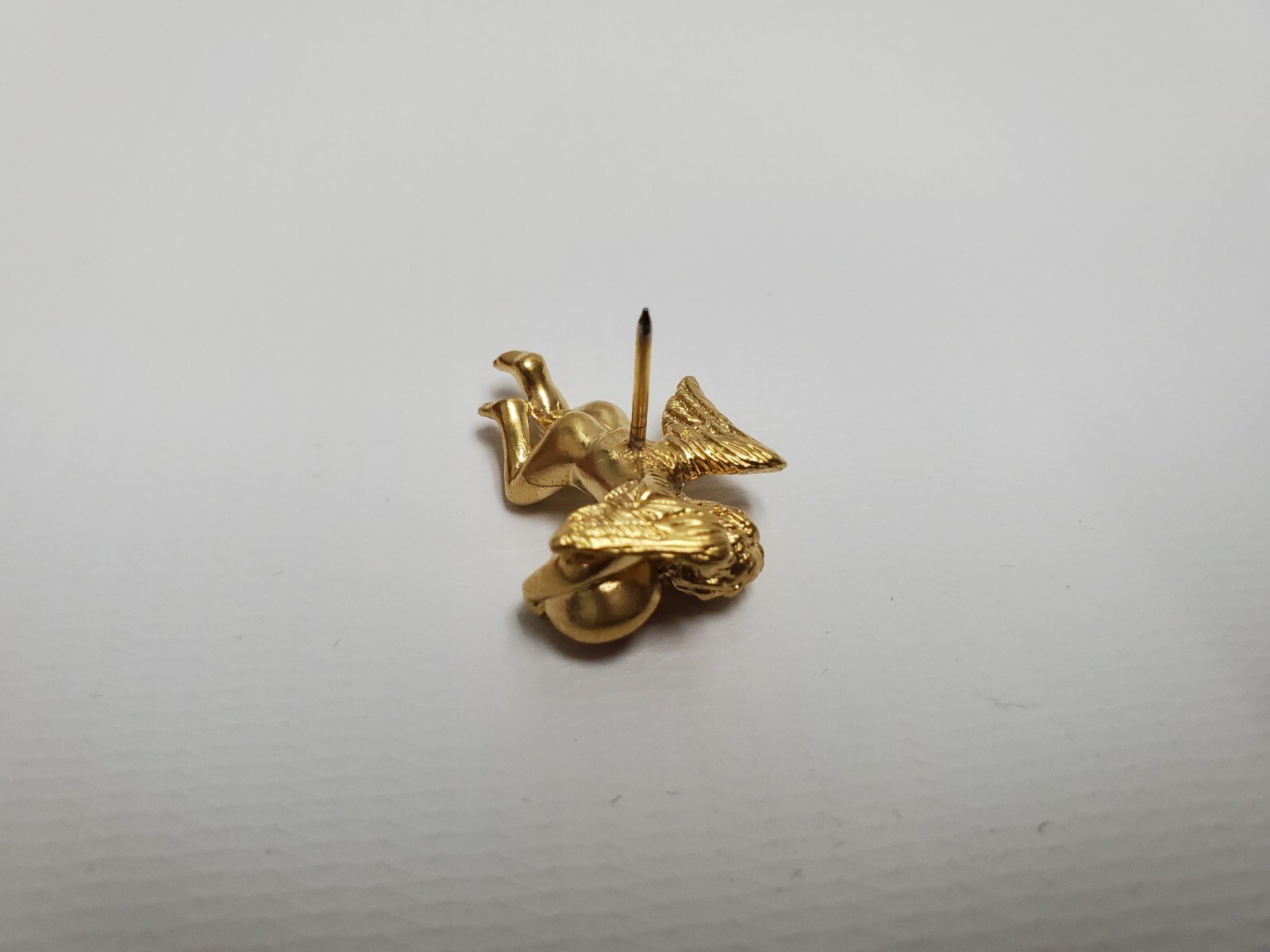 Vintage 1996 Avon Cherub Angel Lapel Pin Gold Tone Yellow November Birthstone