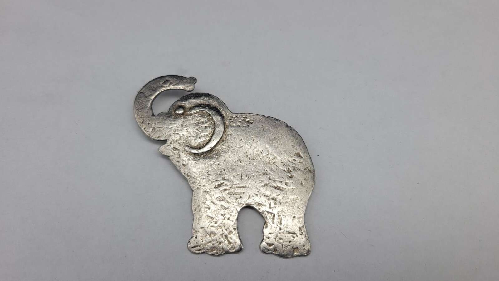 Vintage AGATHA Paris Silver Tone E-L-E-P-H-A-N-T Brooch/Pin, 2 1/2″
