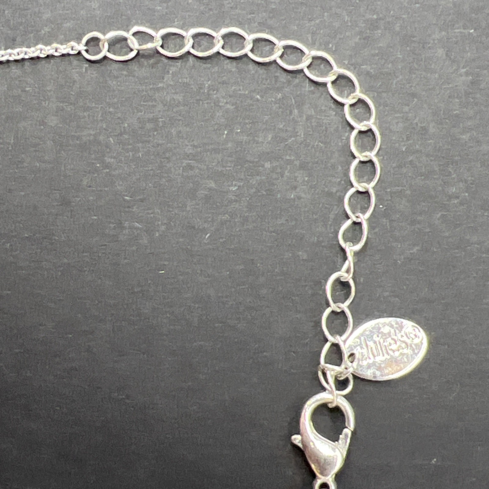 Claire’s MIDDLE SIS Sliding Heart Pendant Necklace Vintage Silver Tone 18”