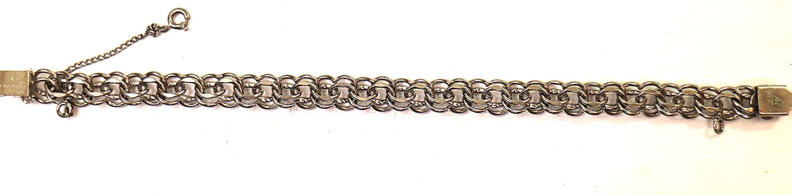 Vintage Jacoby Bender Double Side Classic Starter Charm Bracelet,Sterling Silver