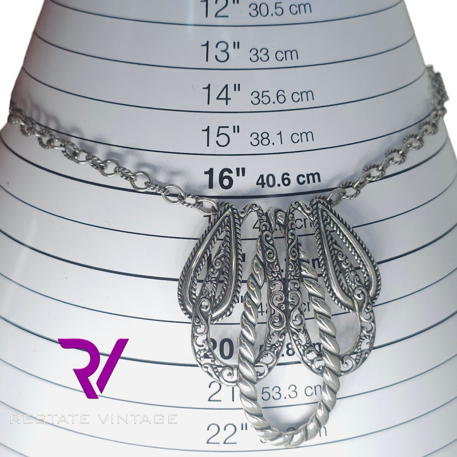 Mint Carolyn Pollack 925 Sterling Silver Lasting Connections Necklace 16″-19″