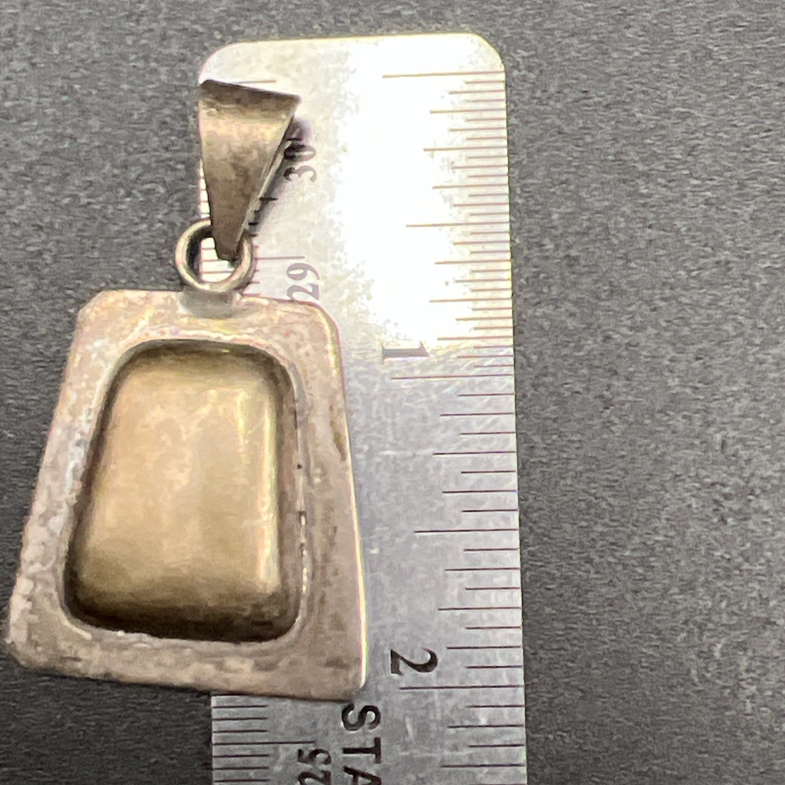925 Sterling Silver VTG Modernist Pendant ~ Heavy Patina ~ ATI Mexico ~ 2” ~ 11g