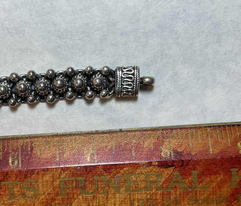 Vintage 44g Sterling Silver BA SUARTI BALI Flower Link 7.75” Snake Bracelet 925