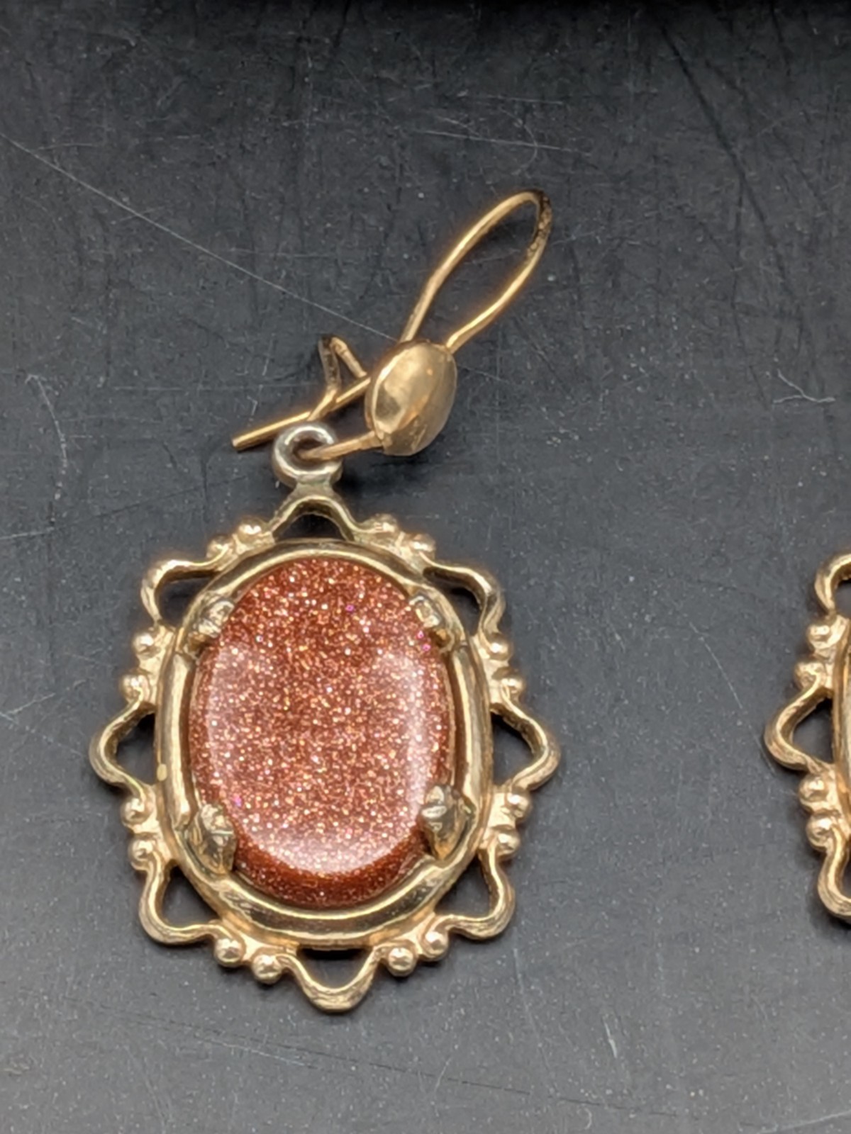VTG Goldstone AC Co (Automatic Chain Co) 1/20 12k GF Necklace Earring Set 17″