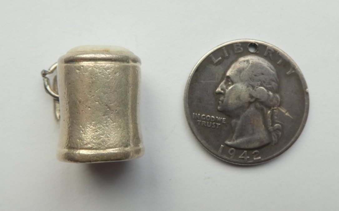 Vintage Sterling Silver Beer Mug Charm with Frothy Foam Top
