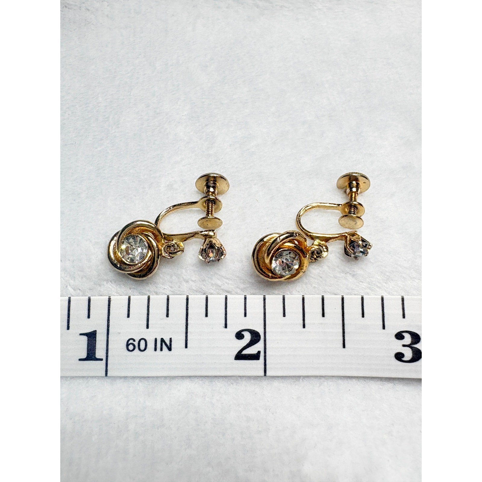 1950s Signed Coro Gold-tone Knot Earrings Screw-back-Mid Century Jewelry
