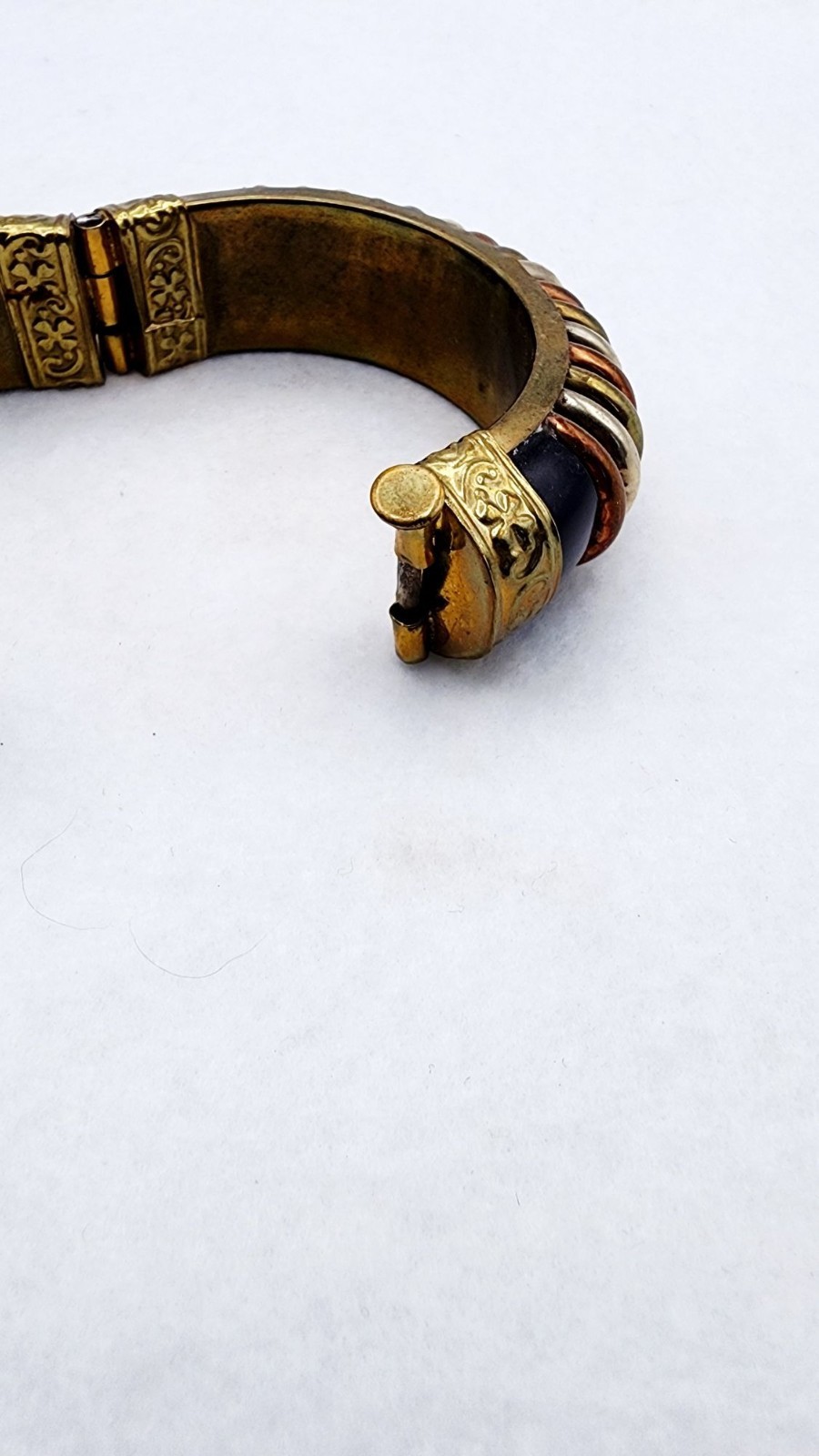 Vintage hindged Copper Cuff brass bracelet 7″