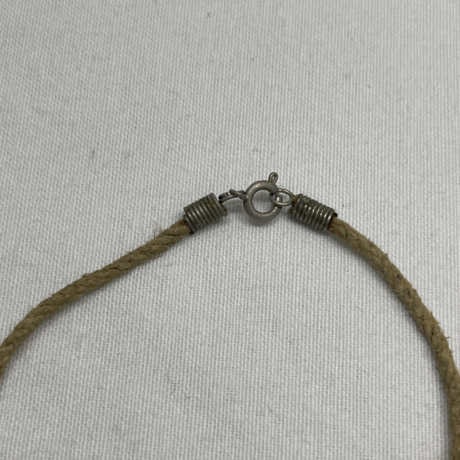 Vintage 17″ Hand Made Hemp Necklace With Shroom Mushroom Pendant Charm