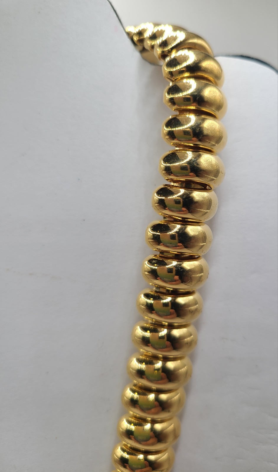 Vtg Goldtone Avon SD Rounded Links Articulated Slinky 18″ Necklace Signed