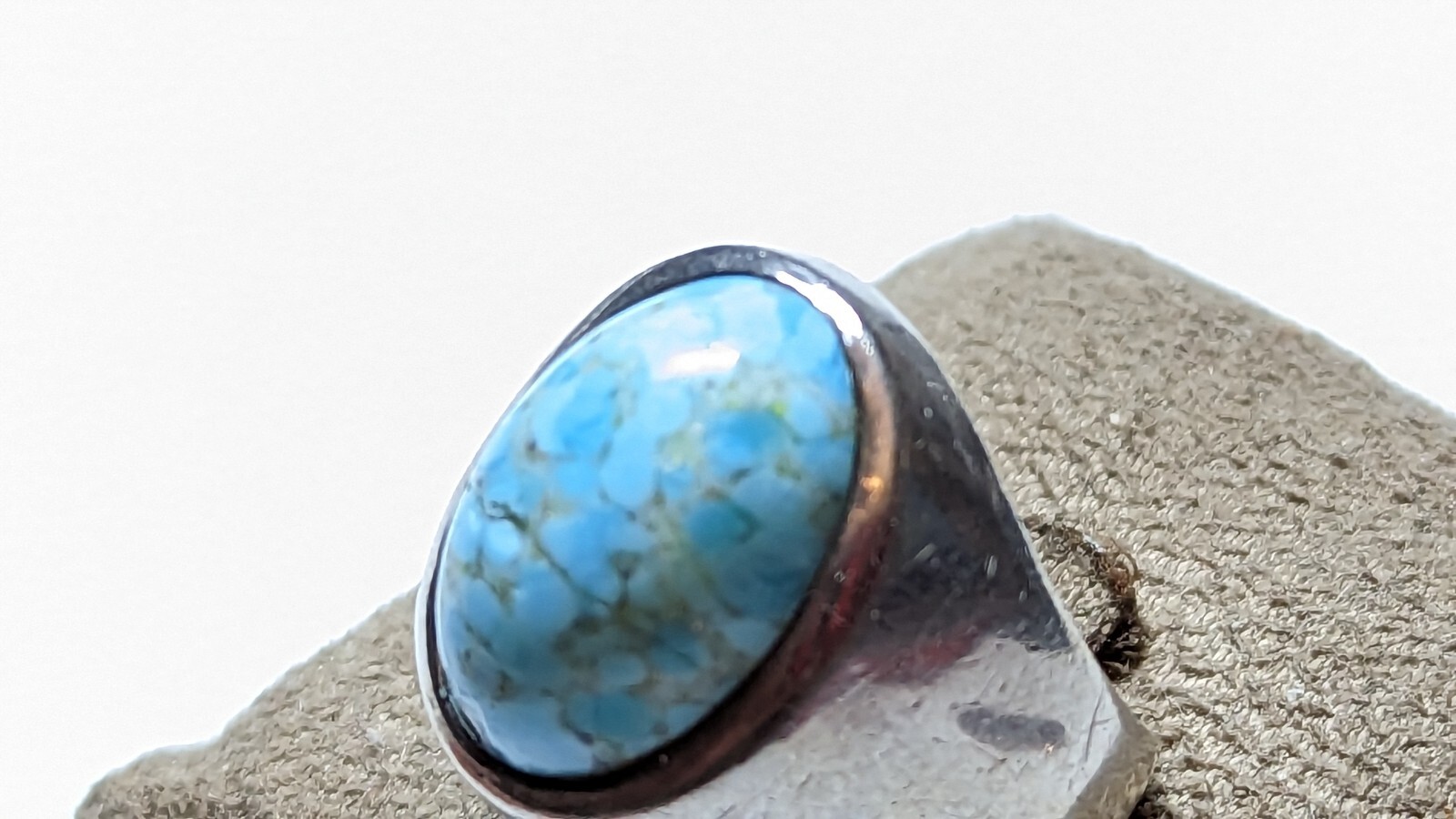 VINTAGE BLUE STONE STERLING SILVER RING SIZE 11 SIGNED RCD 925 MEX