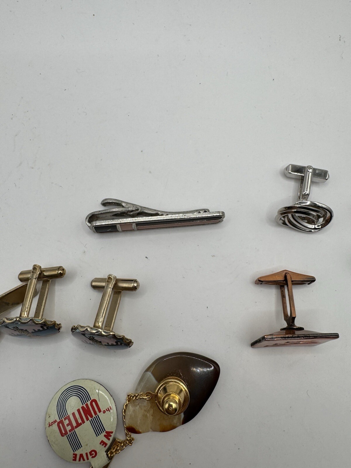 Vintage Lot of Tie Pins, Cuff Links & Tie Clips Fast Shipping Retro