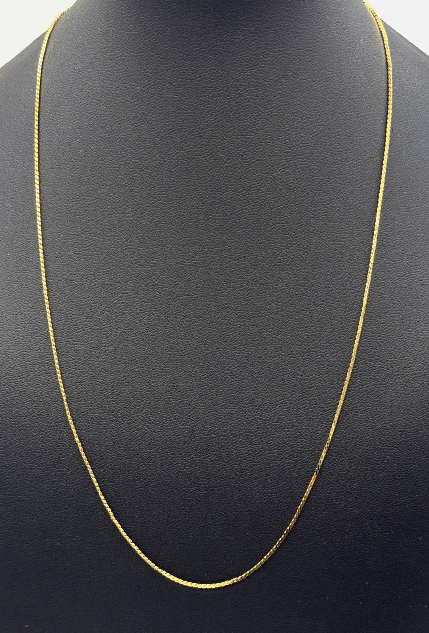Vintage Monet Necklace 20″ Gold Tone Flat Snake Chain w/ Sister Clasp