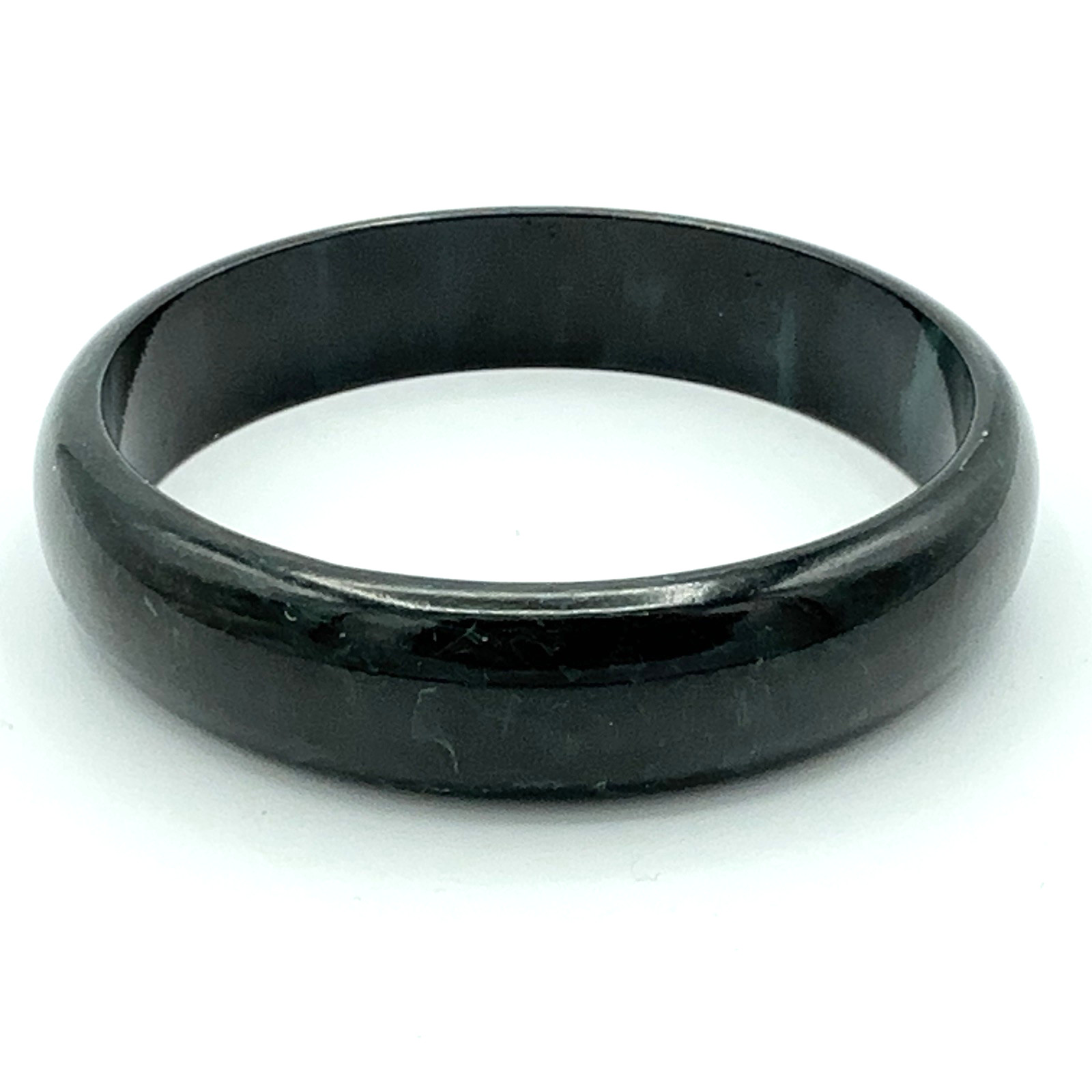 BAKELITE vintage bangle bracelet – dark green &.blue marbled – 5/8″ wide plastic